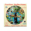 SUNSOUT INC - Panther Reflections - 500 pc Round Jigsaw Puzzle by Artist: Lori Schory - Finished Size 19.5" rd Animals - MPN# 35269