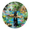 SUNSOUT INC - Panther Reflections - 500 pc Round Jigsaw Puzzle by Artist: Lori Schory - Finished Size 19.5" rd Animals - MPN# 35269