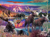 SUNSOUT INC - Sunset Pond - 1000 pc Jigsaw Puzzle by Artist: Rafael Trujillo - Finished Size 20" x 27" Moose - MPN# 42302