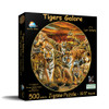 SUNSOUT INC - Tigers Galore - 500 pc Round Jigsaw Puzzle by Artist: Lori Schory - Finished Size 19.5" rd Tigers - MPN# 35124