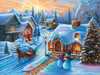 SUNSOUT INC - Sunset Christmas Village - 500 pc Jigsaw Puzzle by Artist: Geno Peoples - Finished Size 18" x 24" - MPN# 51375