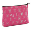 Mah Jongg Direct Pink - Fuchsia and Silver Pattern  3-Zipper Purse, holds 2023 card, easy to clean, designer style