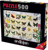 Anatolian Puzzle - Butterfly Stamps - 500 pc Jigsaw Puzzle - # 3583