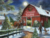SUNSOUT INC - At the Christmas Barn - 500 pc Jigsaw Puzzle by Artist: Tom Wood -  - Finished Size 18" x 24" - MPN# 29788