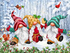 SUNSOUT INC - Three Winter Gnomes - 300 pc Christmas Jigsaw Puzzle by Artist: Jean Francois - Finished Size 18" x 24" - MPN# 61825