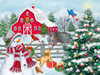 SUNSOUT INC - Winter Farm - 1000 pc Jigsaw Puzzle by Artist: Makiko - Finished Size 20" x 27" - MPN# 35319