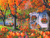 SUNSOUT INC - Autumn Patchwork - 1000 pc Jigsaw Puzzle by Artist: Diane Phalen - Finished Size 20" x 27" - MPN# 14670