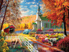 SUNSOUT INC - Fall church - 1000 pc Jigsaw Puzzle by Artist: Marie August-Anderson - Finished Size 20" x 27" - MPN# 65021