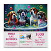 SUNSOUT INC - Dogs and Bubbles - 1000 pc Jigsaw Puzzle by Artist: Peggy Collins - Finished Size 19" x 30" - MPN# 27052