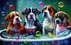 SUNSOUT INC - Dogs and Bubbles - 1000 pc Jigsaw Puzzle by Artist: Peggy Collins - Finished Size 19" x 30" - MPN# 27052