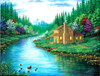 SUNSOUT INC - The Cabin on the Lake - 500 pc Jigsaw Puzzle by Artist: Robert Wavra - Finished Size 18" x 24" - MPN# 51334