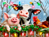 SUNSOUT INC - Christmas on the Farm - 300 pc Jigsaw Puzzle by Artist: John Stewart - Finished Size 18" x 24" - MPN# 77008