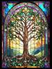 SUNSOUT INC - Stained Glass Tree of Life - 1000 pc Jigsaw Puzzle by Artist: JQ Licensing - Finished Size 20" x 27" - MPN# 71816