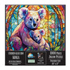 SUNSOUT INC - Stained Glass Zoo Koala - 1000 pc Jigsaw Puzzle by Artist: Kelly Roberts - Finished Size 20" x 27" - MPN# 73301