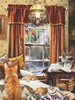 SUNSOUT INC - Winter Cats - 1000 pc Jigsaw Puzzle by Artist: Lori Schory - Finished Size 18" x 24" - MPN# 35280