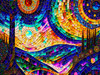 SUNSOUT INC - Psychedelic Sunday - 1000 pc Jigsaw Puzzle by Artist: Peggy Collins - Finished Size 19" x 19" - MPN# 71365