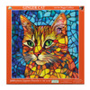SUNSOUT INC - Stained Glass Ginger Cat - 500 pc Jigsaw Puzzle by Artist: Peggy Collins - Finished Size 15" x 24" - MPN# 71368