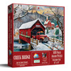 SUNSOUT INC - Creek Bridge - Christmas 500 pc Jigsaw Puzzle by Artist: John Stewart - Finished Size 18" x 24" - MPN# 77001