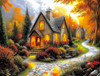 SUNSOUT INC - Country Cottage - 500 piece Jigsaw Puzzle for Adults by Artist: John Stewart - Finished Size 18" x 24" - MPN# 77178
