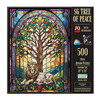 SUNSOUT INC - Tree of Peace Stained Glass 500 piece Jigsaw Puzzle for Adults by Artist: JQ Licensing - Finished Size 18" x 24" - MPN# 71830