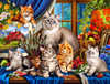 SUNSOUT INC - Creative Cats - 500 piece Jigsaw Puzzle for Adults by Artist: Eva Nikolskaya - Finished Size 18" x 24" - MPN# 70818