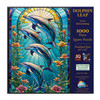 SUNSOUT INC - Dolphin Leap Stained Glass 1000 piece Jigsaw Puzzle for Adults by Artist: JQ Licensing - Finished Size 20" x 27" - MPN# 71832