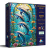 SUNSOUT INC - Dolphin Leap Stained Glass 1000 piece Jigsaw Puzzle for Adults by Artist: JQ Licensing - Finished Size 20" x 27" - MPN# 71832