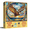 SunsOut Stained Glass Flying Eagle 1000 Piece Jigsaw Puzzle for Adults - Finished Size: 20" x 27" by Artist: JQ Licensing