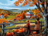 SUNSOUT INC - Pumpkin Farm View - 500 piece Jigsaw Puzzle for Adults by Artist: John Stewart - Finished Size 18" x 24" - MPN# 77186