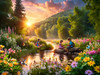 SUNSOUT INC - Tranquil Stream 1000 piece Jigsaw Puzzle for Adults by Artist: Mark Keathley - Finished Size 20" x 27" - MPN# 53286