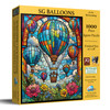 SUNSOUT INC - Balloons Stained Glass 1000 piece Jigsaw Puzzle for Adults by Artist: JQ Licensing - Finished Size 23" x 28" - MPN# 71843