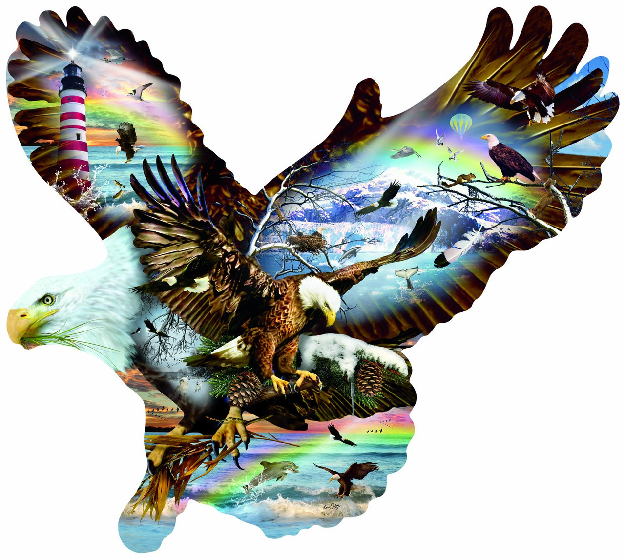 SUNSOUT INC - Eagle Eye - 1000 pc Special Shape Jigsaw Puzzle by