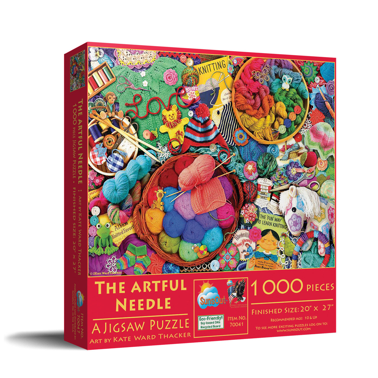 SUNSOUT INC - The Artful Needle - 1000 pc Jigsaw Puzzle by Artist: Kate  Ward Thacker - Finished Size 20