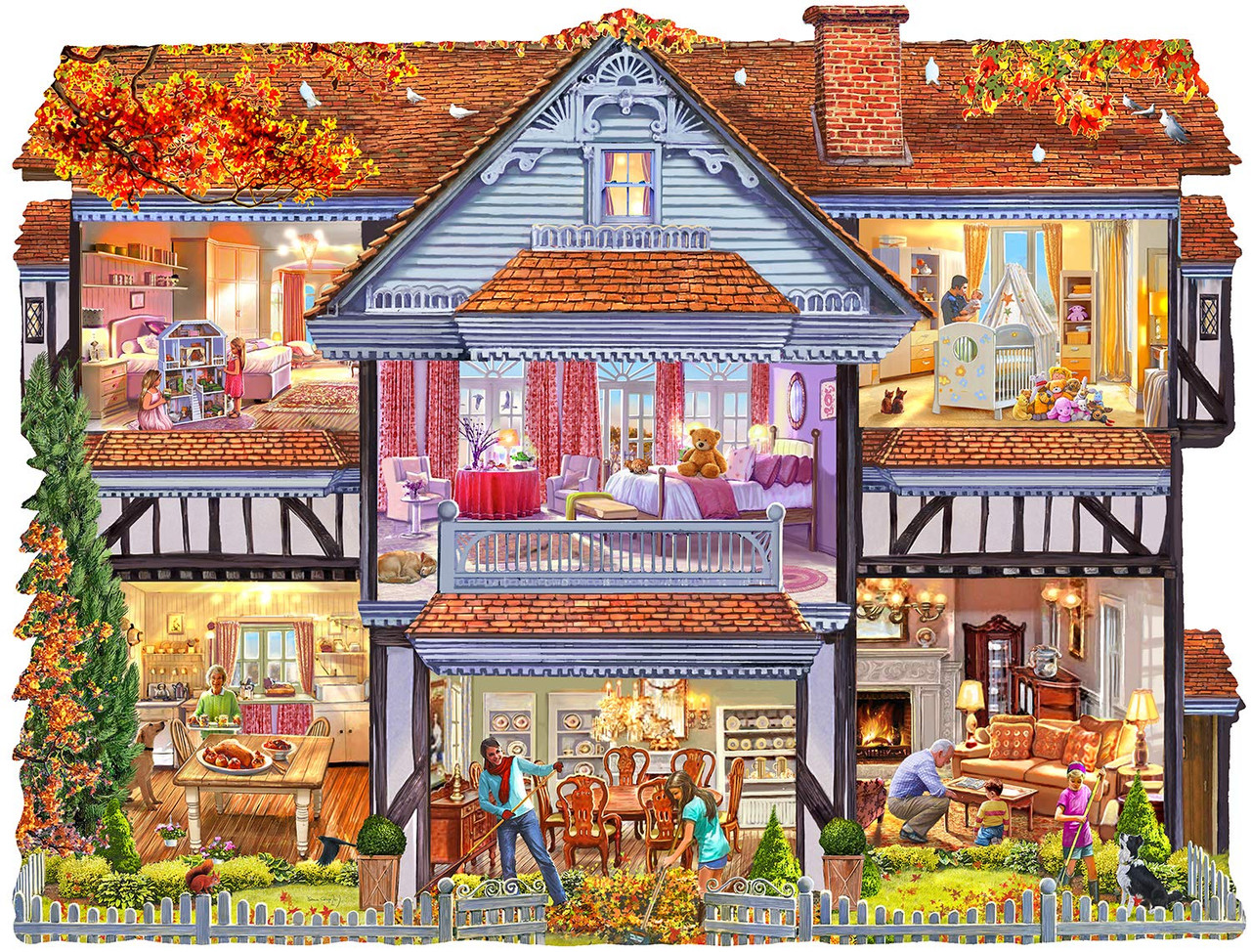 SUNSOUT INC - Autumn Country House - 1000 pc Special Shape Jigsaw