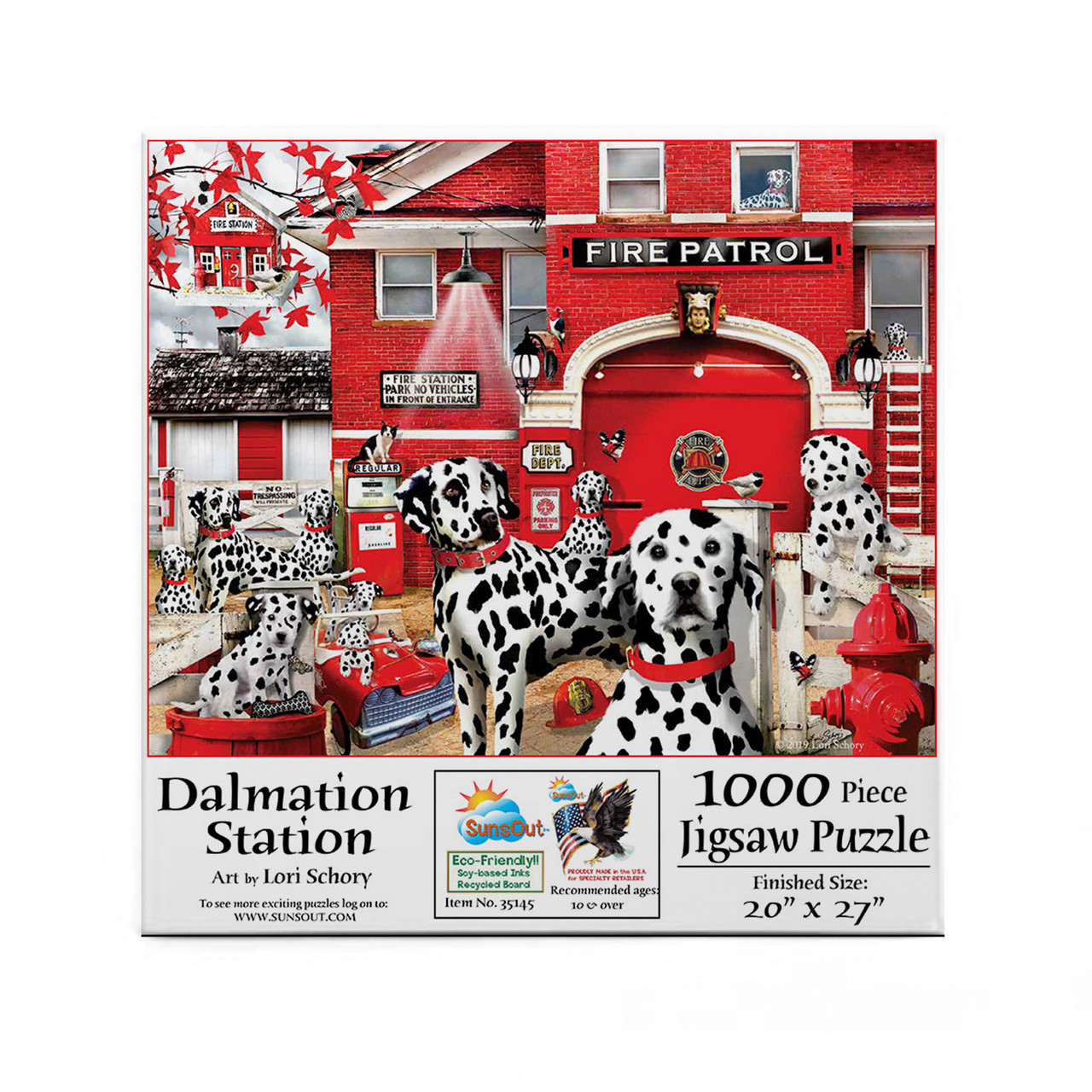 SUNSOUT INC - Dalmatian Station - 1000 pc Jigsaw Puzzle by Artist: Lori  Schory - Finished Size 20