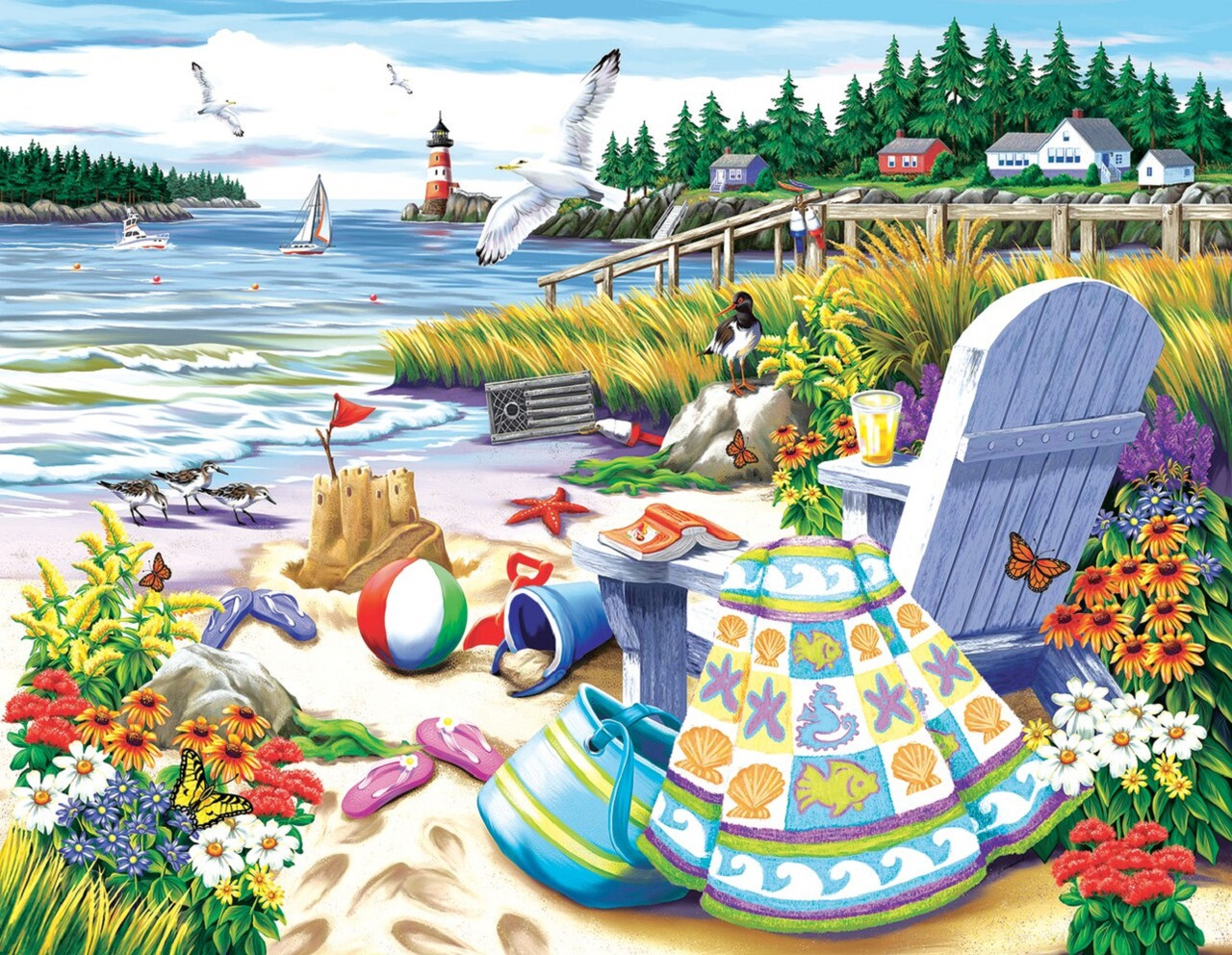 SUNSOUT INC - Essence of Summer - 300 pc Jigsaw Puzzle by Artist: Nancy  Wernersbach - Finished Size 18