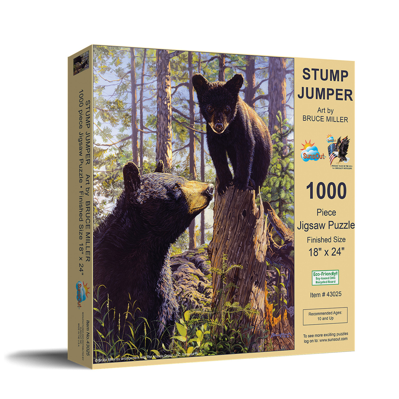 SUNSOUT INC - Stump Jumper - 500 pc Jigsaw Puzzle by Artist: Bruce Miller -  Finished Size 18