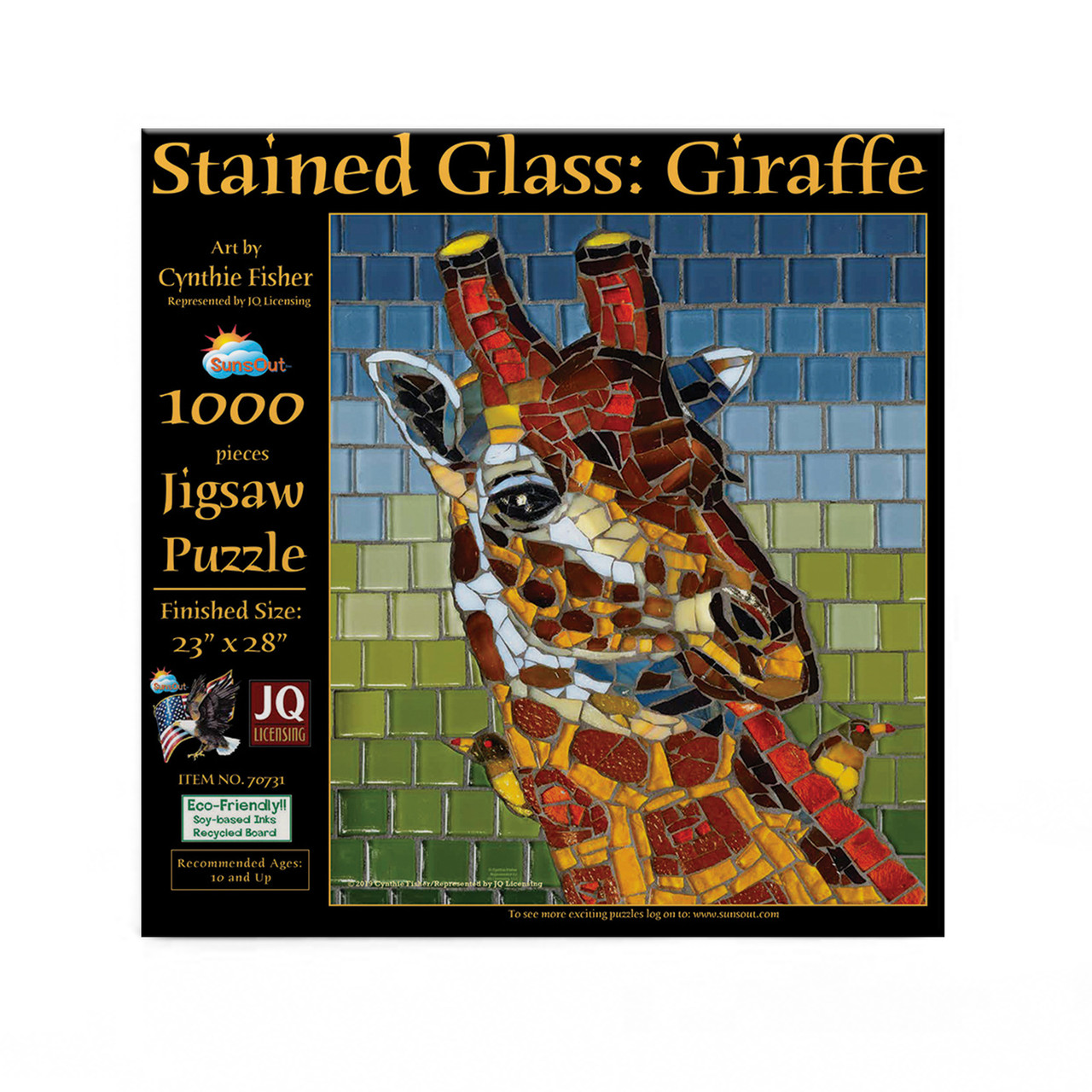 SUNSOUT INC - Stained Glass Giraffe - 1000 pc Jigsaw Puzzle by