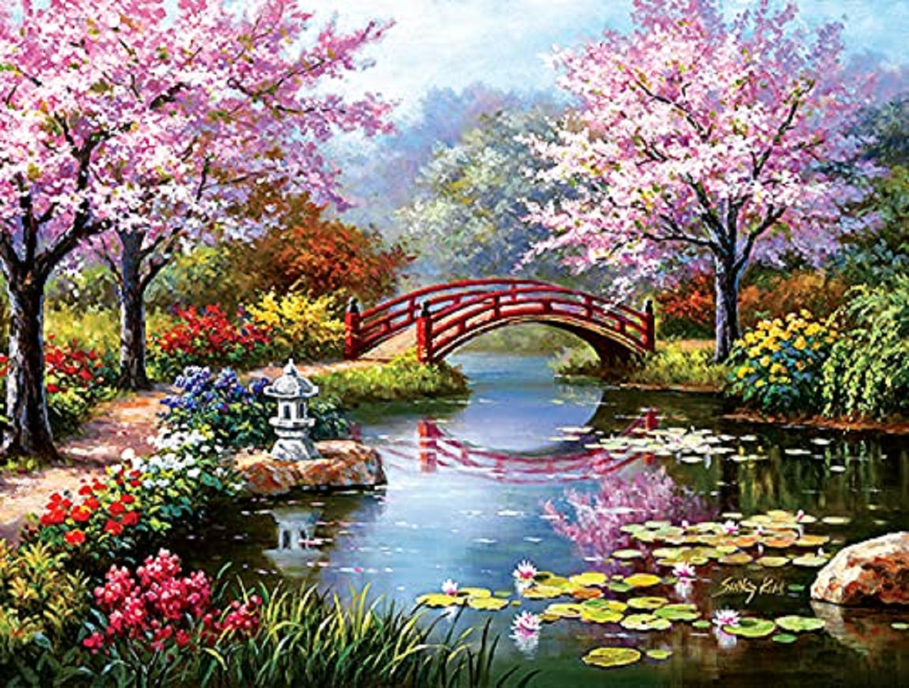 SUNSOUT INC - Japanese Garden in Bloom - 1000 pc Jigsaw