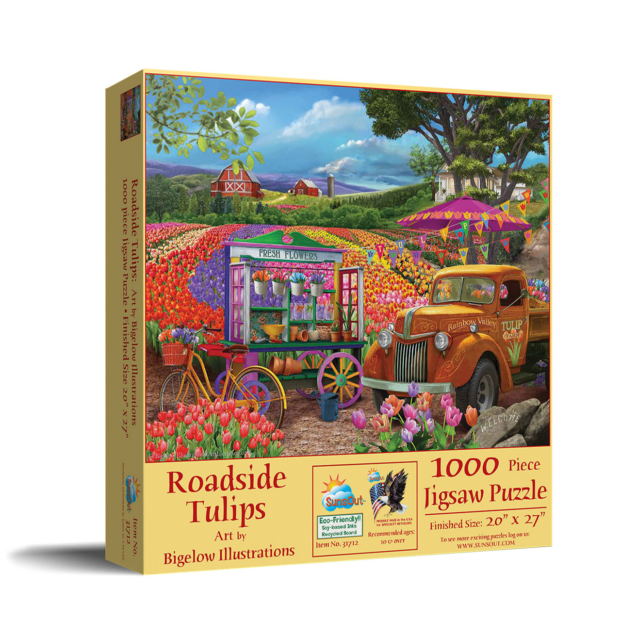 SUNSOUT INC - Roadside Tulips - 1000 pc Jigsaw Puzzle by Artist