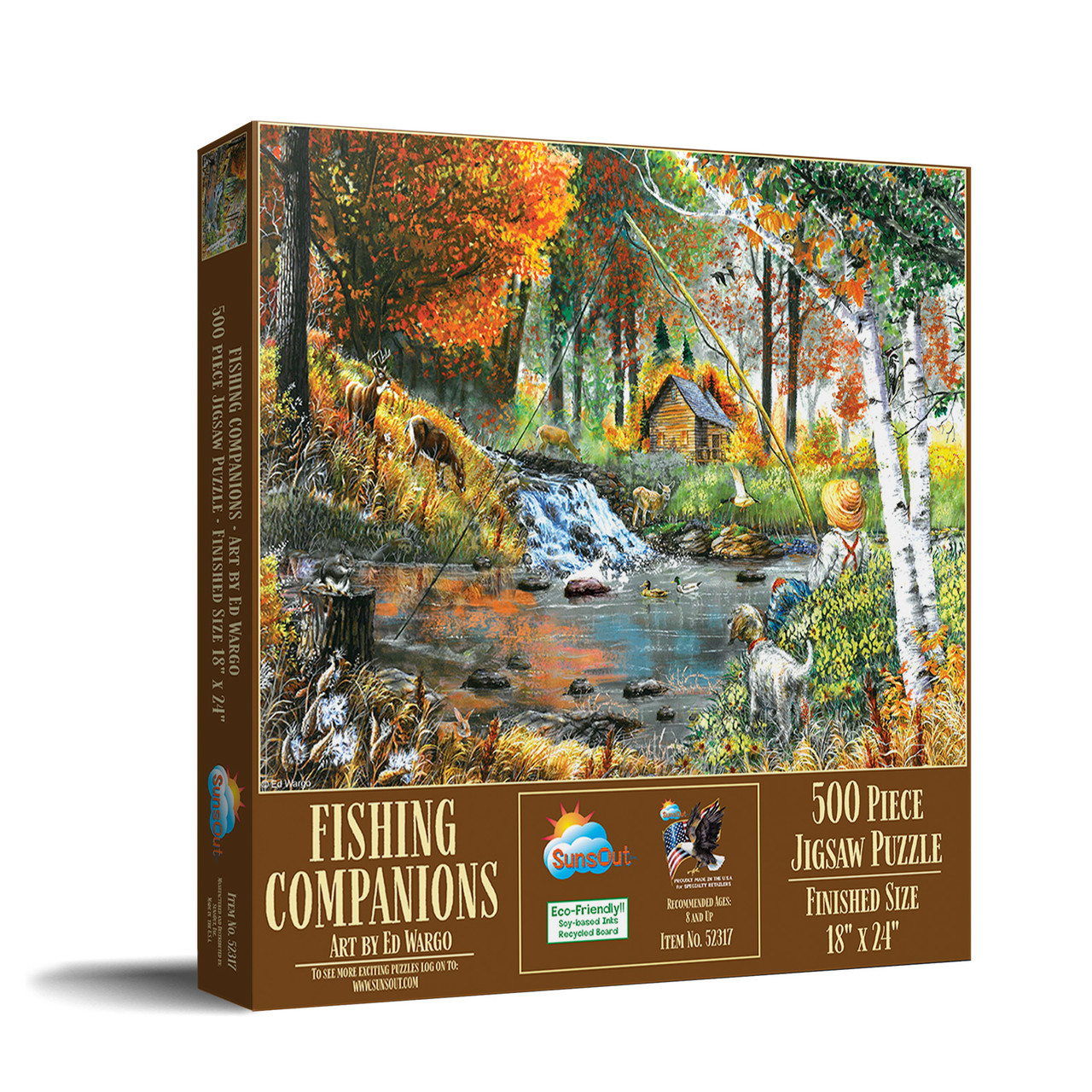 SUNSOUT INC - Fishing Companions - 500 pc Jigsaw Puzzle by Artist: Ed Wargo  - Finished Size 18 x 24 - MPN# 52317