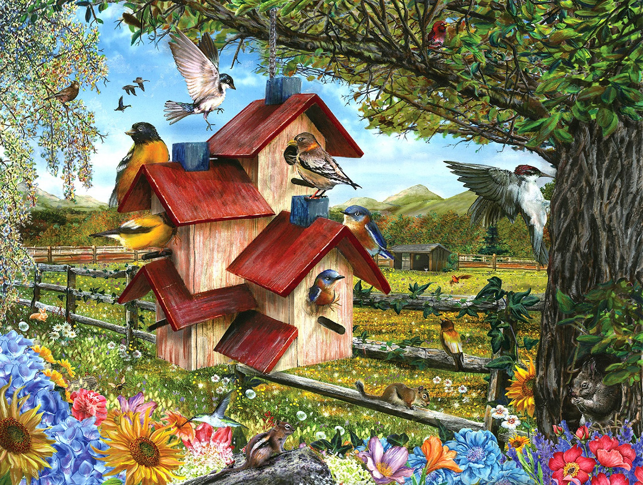 SUNSOUT INC - Bird Condo - 300 pc Jigsaw Puzzle by Artist: Ed Wargo -  Finished Size 18 x 24 - MPN# 52314 - Jigsaw Express