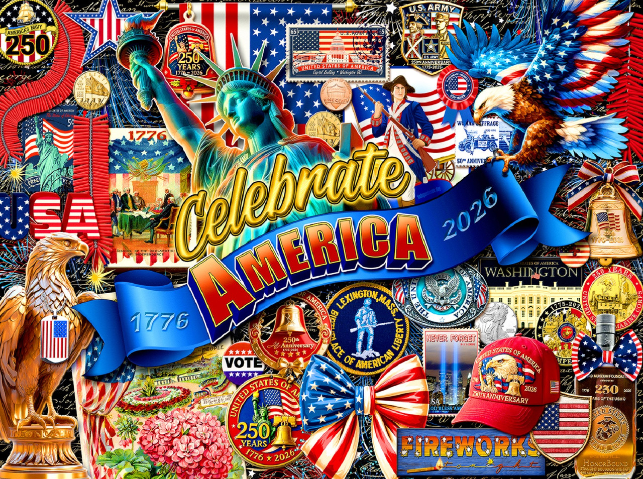 Sunsout Celebrate America 1000 Piece Jigsaw Puzzle for Adults