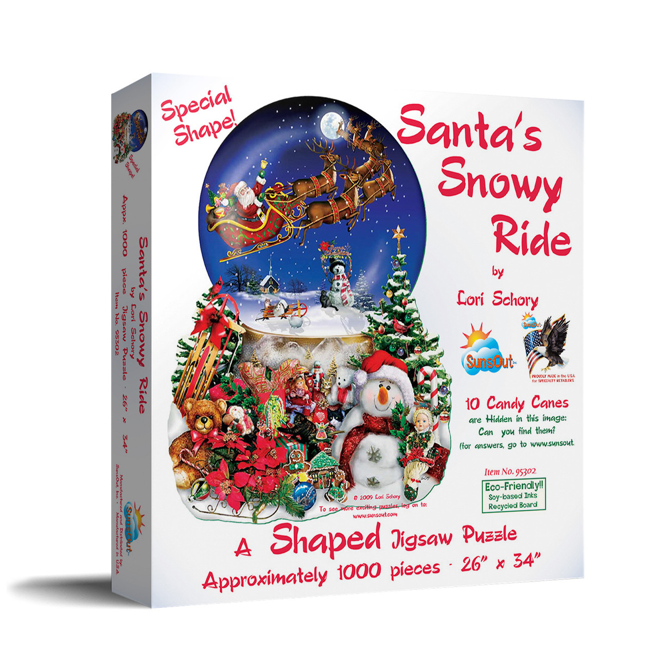 SUNSOUT INC - Santa's Snowy Ride - 1000 pc Special Shape Jigsaw 