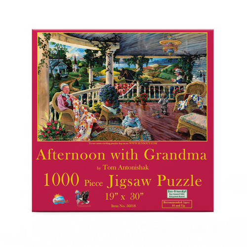 SUNSOUT INC - Afternoon with Grandma - 1000 pc Jigsaw Puzzle by Artist: Tom Antonishak - Finished Size 19" x 30" Mother's Day - MPN# 56018