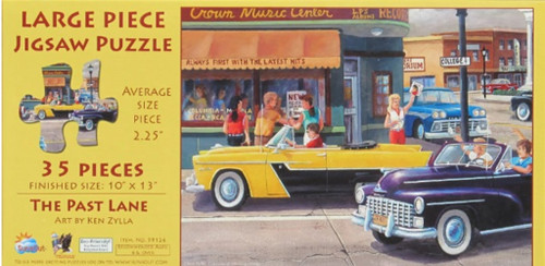 SUNSOUT INC - The Past Lane - 35 pc Jigsaw Puzzle by Artist: Ken Zylla - Finished Size 10" x 13" - MPN# 99126