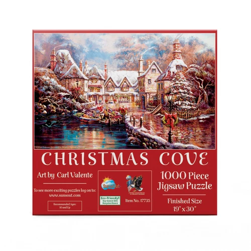 SUNSOUT INC - Christmas Cove - 1000 pc Jigsaw Puzzle by Artist: Carl Valente - Finished Size 19" x 30" Christmas - MPN# 17735