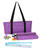 Mah Jongg Full Set Purple & Silver MJ Designer Logo Soft Case with 166 White Tiles and Four Color Pusher Racks