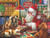 SUNSOUT INC - Santa's Quilting Workshop - 300 pc Jigsaw Puzzle by Artist: Tom Wood - Finished Size 18" x 24" Christmas - MPN# 23087