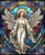 SUNSOUT INC - Stained Glass Angel - 1000 pc Jigsaw Puzzle by Artist: JQ Licensing - Finished Size 20" x 27" - MPN# 71855